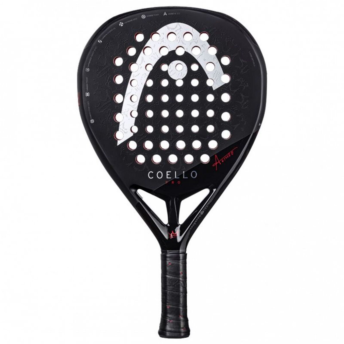 Head Padel Racket Head Coello Pro 2025 Zwart Koolstofvezel