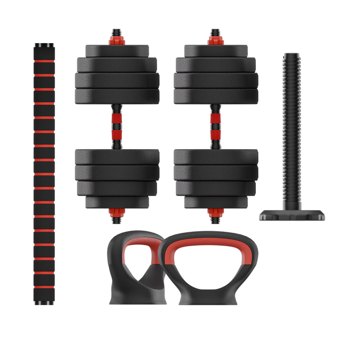 Ksix Kettlebell- En Halterset Ksix Zwart 20 Kg 19 Onderdelen
