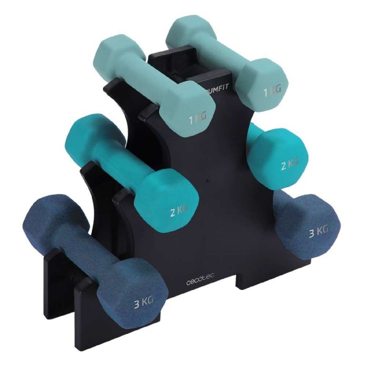 Cecotec Dumbbells Cecotec Drumfit 1 Kg 2 Kg 3 Kg Blauw 6 Stuks