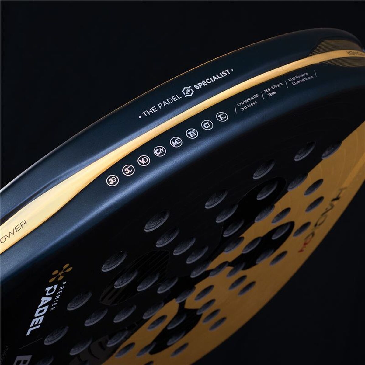 Bullpadel Padel Racket Bullpadel Hack 04 Premier Zwart