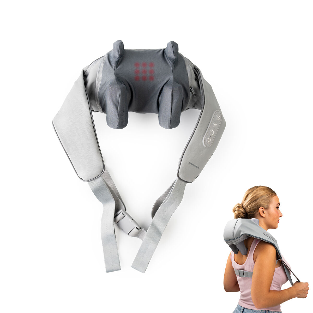 Innovagoods Oplaadbaar Massageapparaat Voor Nek En Rug Met 6 Knopen Silax Innovagoods